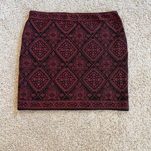 Search for Sanity Black and Red Geometric Pencil Skirt